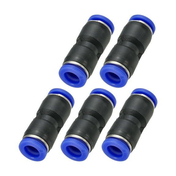 Uxcell 8mm Push to Connect Fittings, 5Pcs Plastic Air Line Fitting Quick Release Pneumatic Connectors