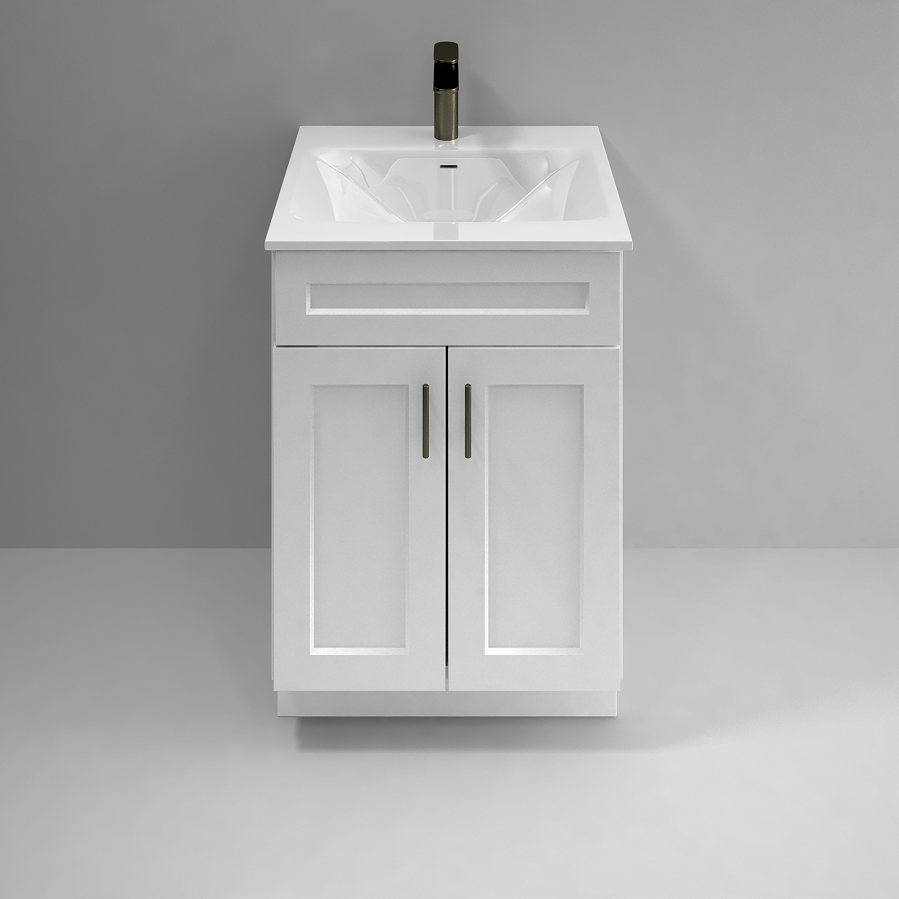 White Shaker Sink Base Bathroom Vanity Ready-to-Assemble Cabinet 24" Width