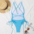 thumbnail image 5 of Puntoco Swimsuit for women 2025 Clearance Women's Thong Bottom Two Piece Bikini Double Shoulder Straps Cute Swimsuit Triangle Bathing Sky Blue XL(XL), 5 of 7