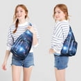 thumbnail image 2 of Space Geek Sling Backpack - Galactic Nebula Print Crossbody Bag, RFID Blocking Secure Pockets for Travel, 2 of 4
