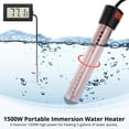 thumbnail image 3 of Calentador de Agua de Inmersión Timcorr 1500W Calentador de Agua Portátil Acero Inoxidable Termómetro Digital, 3 of 7