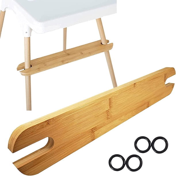 Pedal Para Tronas De Bebé Con Anillos De Goma, Reposapiés De Madera De Bambú Natural, Reposapiés Ajustable Antideslizante Para Silla De Bebé Vogacara BA001092-00