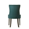 thumbnail image 4 of Esme 24 Inch Solid Wood Dining Chair, Velvet, Tufted, Set of 2, Green - Saltoro Sherpi, 4 of 6