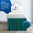 thumbnail image 2 of HNB Store Microfiber FullXL 36" inch Drop Length Ruffled Dorm Bedskirt | Teal, 2 of 7