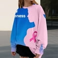 thumbnail image 2 of Bovemsi Womens Sweatshirts Ribbon : Breast Cancer Awareness Crewneck Graphic Sweatshirts, 2 of 9
