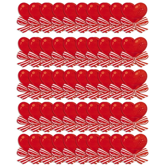 50 Pcs Heart Lollipop Paper Cards for Valentine Christmas Gift Wrapping