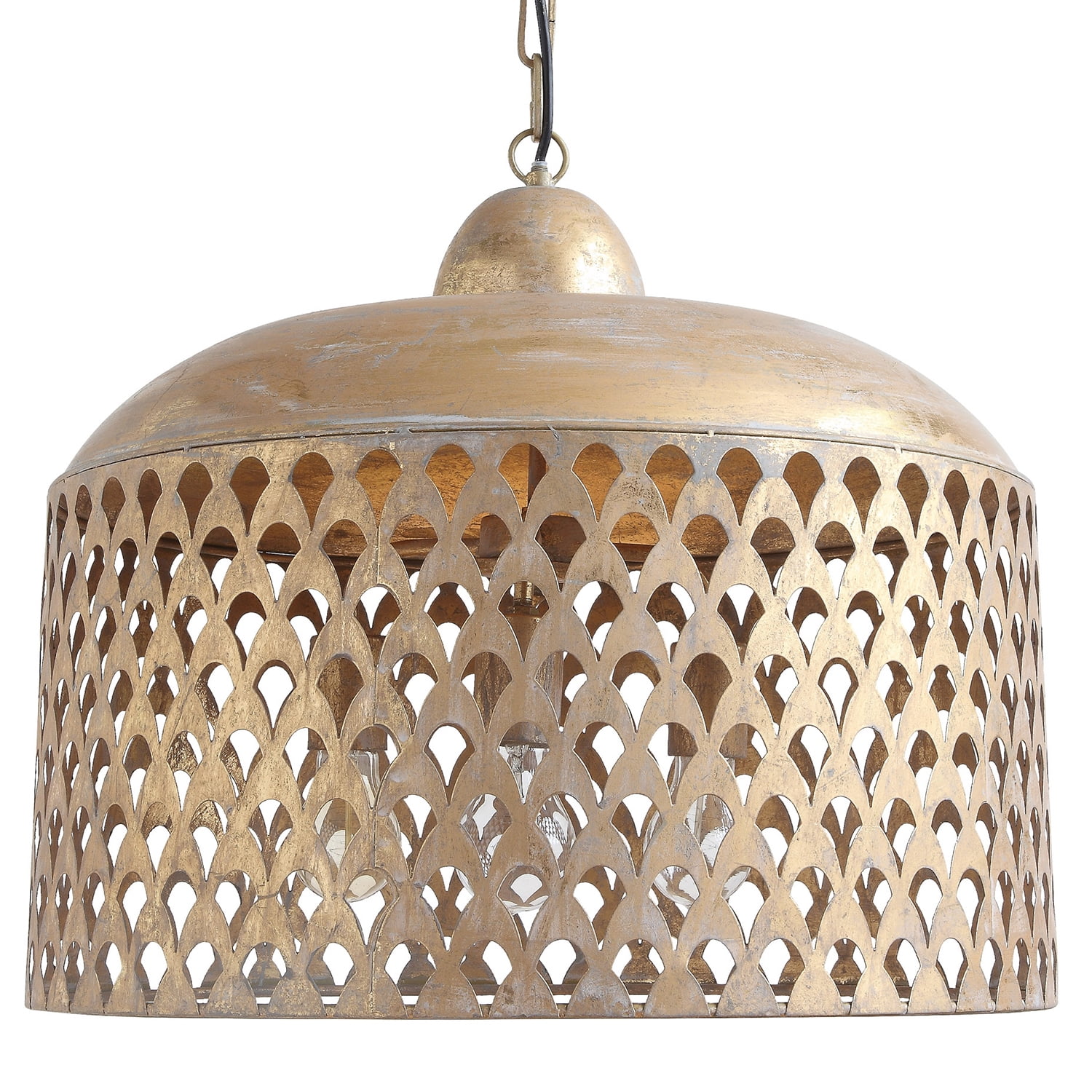 Woven Paths Ornate Gold Metal Ceiling Light