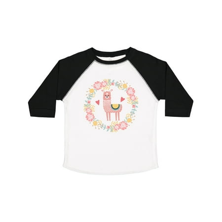 

Inktastic Llama Rose Flower Wreath Gift Toddler Toddler Girl T-Shirt