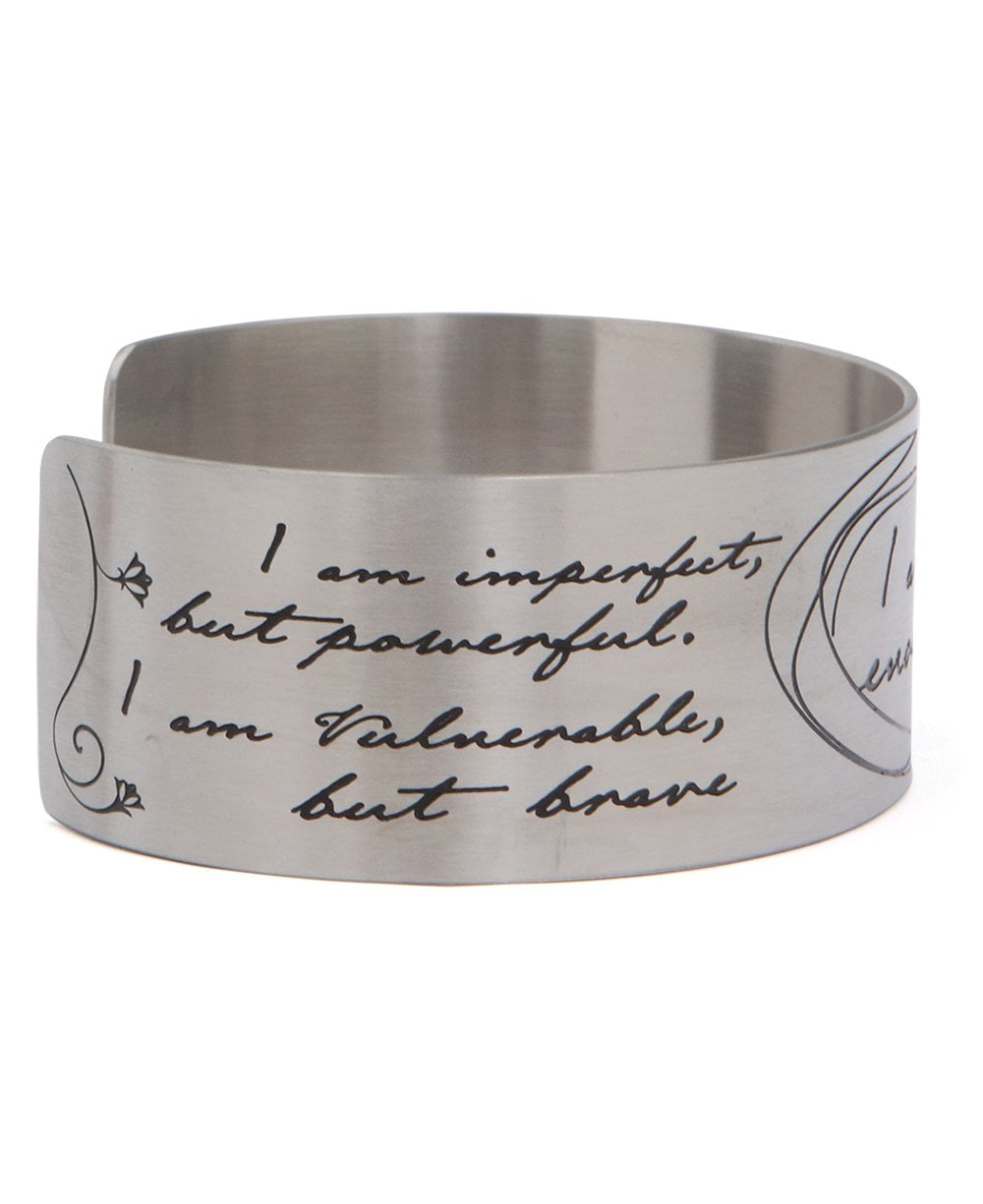 Buy Vera Viva I Am Enough Inspirational Affirmation Bracelet, Stainless Steel, Adjustable Online