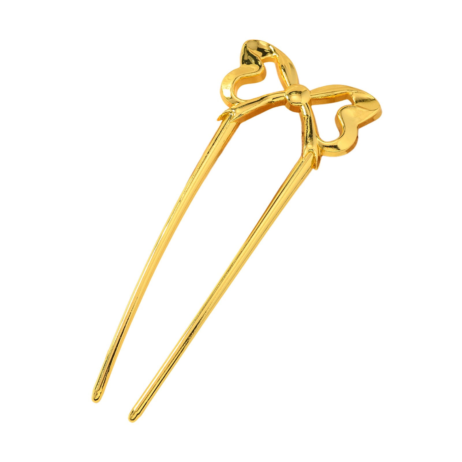 2er Set Französische Haarnadeln Mit Schleifen-Design - Gold & Schwarz, U-förmig Für Elegante Frisuren