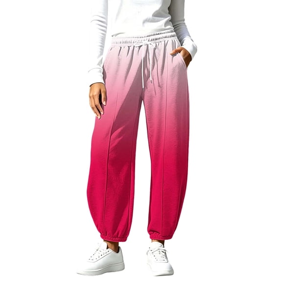 Barrel Pants Womens Casual Loose Fit Lightweight Sweatpants Drawstring Elastic Waist Baggy Trousers with Pockets