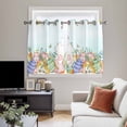 thumbnail image 4 of Cute Easter Bunny Kitchen Curtains Window Panels, Eucalyptus Leaves Colorful Eggs Teal Insulated Window Treatment Curtain, Grommet Curtains for Bedroom/Living Room/Bathroom, 2 Piece 42"Wx54"L, 4 of 8