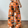 thumbnail image 5 of Fabrcox Halloween Womens Pajama Bottoms Ghost Pumpkin Spider Web Womens Lounge Pant Spooky Comfy Fall Winter Wide Leg Women's Sleep Pants, 5 of 5