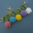 thumbnail image 1 of enjoywould Porte-Clés Tressé au Crochet Couleur Contraste en Acier Inoxydable Rond Cerceau Mignon Forme de Tulipe Utile Porte-Clés de Voiture Utilisation Quotidienne Approvisionnement, 1 of 5