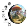 thumbnail image 4 of Salouo Cute Mushroom Town Print Spare Tire Cover 14-17 inch Spare Tire Protector Universal Tough Tire Wheel Cover for Trailer SUV and Truck-14 inch, 4 of 6