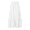 thumbnail image 4 of Abomasnow Women’s Summer Boho Flowy Swing Tiered A-Line Maxi Skirt 2025 Fashion Elastic Waist Pleated Vacation Beach Long Dress, 4 of 5