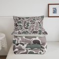 thumbnail image 5 of Manfei Safari Animal Print Full Size Comforter Sets,Vintage Camouflage Bedding Comforter Set,Gray Brown,Light Gray Reversible,3pcs,1 Comforter and 2 Pillowcases, 5 of 7