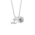 thumbnail image 2 of Delight Jewelry Silvertone Small Gelato Script Initial - L - Silvertone Script Initial Disc - Q - Charm Necklace, 20"+3", 2 of 4