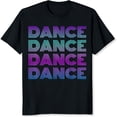 thumbnail image 2 of 100% Cotton Dance Dance Dance Neon Gradient Print Women's Casual Fun Party Shirt T-Shirt, 2 of 5