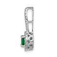 thumbnail image 2 of Real 14kt White Gold Diamond and Emerald Halo Pendant; for Adults and Teens; for Women and Men, 2 of 4