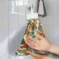 thumbnail image 2 of SEANATIVE Butterfly Hand Towels with Handing Loops Green Leaves Hanging Hand Towels for Bathroom Absorbent Kitchen Tie Towels Set of 2 Hanging Dish Towel Home Decor Accessories, 2 of 7