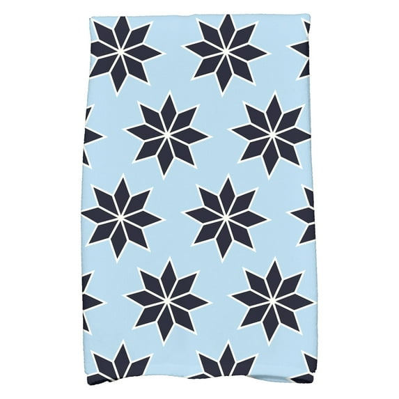 E by Design Holiday Wishes Christmas Stars 2 Geometric Print Kitchen Towel