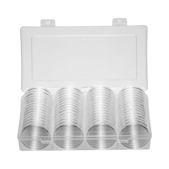 60Pcs 40mm Coin Capsules with clear protective Storage Case Coin Holder