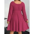 thumbnail image 2 of SIEANE Women's Plus-Size Casual Crew Neck Autumn Long Sleeve Stretch Knit MIDI Dress 1X-4X, 2 of 7
