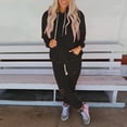 thumbnail image 3 of Scyoekwg Womens Two Piece Sets Fall Outfits Long Sleeve Sweatshirt Jogger Sweatpant Fashion Matching Outfits Casual Sweatsuits (Black,XXL), 3 of 6