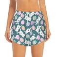 thumbnail image 4 of Lsque Cute Rabbit Easter Printed Women's Running Shorts with Liner Pockets,Elastic Quick Dry Workout Athletic Gym Yoga Shorts,Womens High Waist Shorts-X-Large, 4 of 9