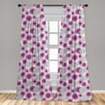 thumbnail image 4 of Ambesonne Tropical Curtains, Repeating Exotic Flora Art, Pair of 28"x84", Dark Magenta and White, 4 of 4