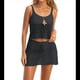 thumbnail image 2 of Conjunto de 2 Piezas de Crochet para Mujer, Camiseta de Tirantes de Punto Calado Y2K, Minifalda, Ropa de Playa de Verano. Negro XL, 2 of 10