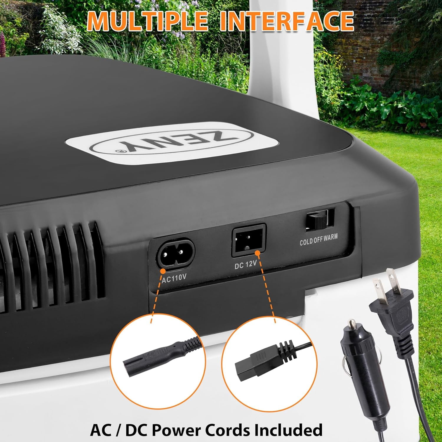 ZYPPP Mini Fridge Electric Cooler and Warmer for Car- 12V DC Car Refrigerator with Automatic Locking Handle, 28 Quart Portable Car Fridge for Travel and Camping