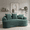 Dark Green + Corduroy, variant on 65.35" Curved Loveseat Sofa with Pocket Spring Cushions for Soft Seating, Small Space Couch with 3 Throw Pillows, No Assembly Needed, Dark Green