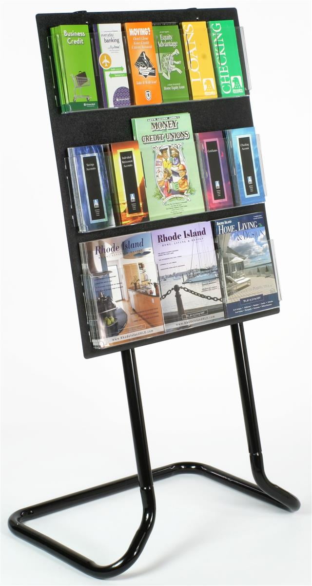 Freestanding Brochure Rack with Clear Acrylic Adjustable Pockets for ...