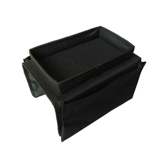 MesaSe Caddy de Fauteuil Télécommande Support de Rangement avec Poche pour Magazine Tablette Téléphone Ipad Chocolat