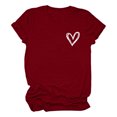 thumbnail image 3 of Graphic Tees for Women T-Shirts Casual Summer Top for Women with Heart Print Graphic Lightweight Short Sleeve Tee Everyday Daily Wear Red XL, 3 of 3
