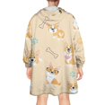 thumbnail image 2 of Wearable Oversized Blanket,Cartoon Corgi Wearable Blanket Hoodie for Adults,Cozy Hooded Blankets with Super Pockets,Super Warm Fuzzy Pullover for Women & Men, 2 of 6
