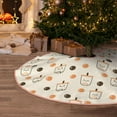 thumbnail image 6 of Daiia Milk Tea Drawing Merry Christmas Tree Skirt , Xmas Large Lace-up Tree Skirt, Santa Snowflakes Rustic Home Decorations New Year Party Farmhouse Decor-48", 6 of 7