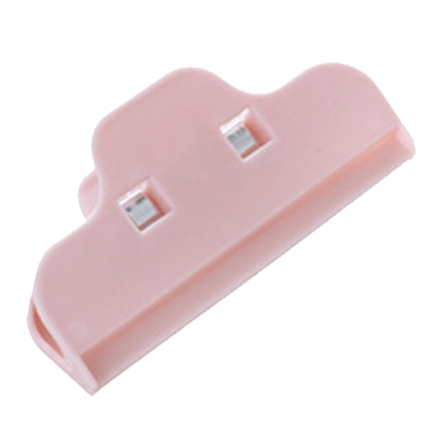 Pinzas para bolsas de refrigerio, pinzas para bolsas de alimentos, pinzas para bolsas de pan, pinzas compactas para dulces. Rosa