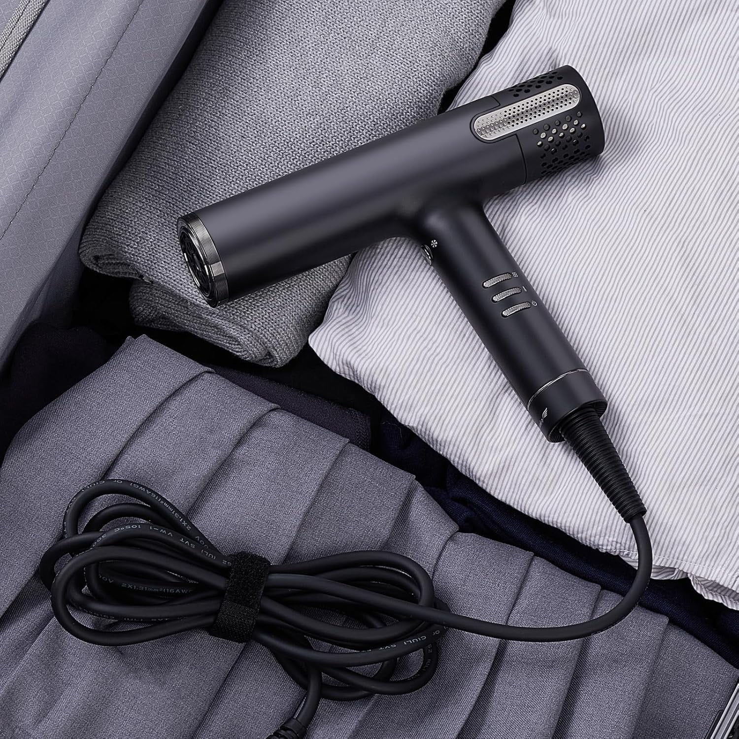 Hair Dryer with Diffuser, Professional Ionic Blow Dryer with High Speed Brushless Motor, Compact Design for Fast Drying, Intelligent Heat, Airflow Control with LED Display for All Hair Types
