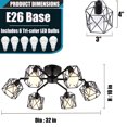 thumbnail image 5 of SUSUZI Modern Chandelier 6-Light Industrial Ceiling Lights Fixture 32" Black Semi Flush Mount Ceiling Light with E26 Base Light Fixture for Dining Room Bedroom Living Room, 5 of 16