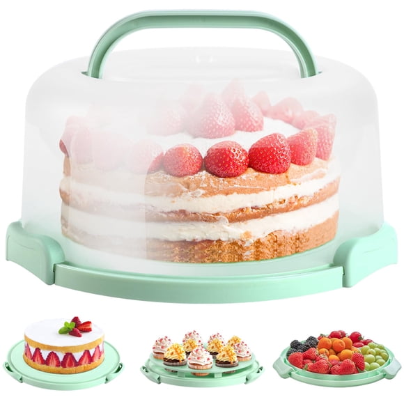 Soporte para tartas Ohuhu sin BPA para tartas de 10 pulgadas con tapa y asa