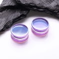 thumbnail image 4 of A Pair of Purple Luminous Iridescent Flat Glass Double Flared Plug, 4 of 4