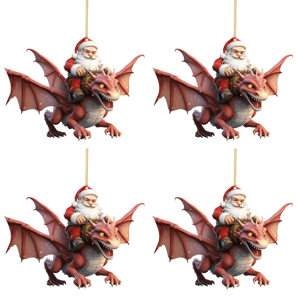 Decoraciones Navideñas Dragón Dibujos Animados Acrílico para Fiesta Navidad (A)
