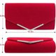 thumbnail image 3 of Red-26*15*6CM Bolso de Noche para Mujer con Cadena de Terciopelo Desmontable para Boda JM, 3 of 5