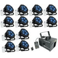 thumbnail image 1 of (12) American DJ ADJ MEGA HEX PAR Can RGBWA+UV Slim LED Wash Lights+Haze Machine, 1 of 11