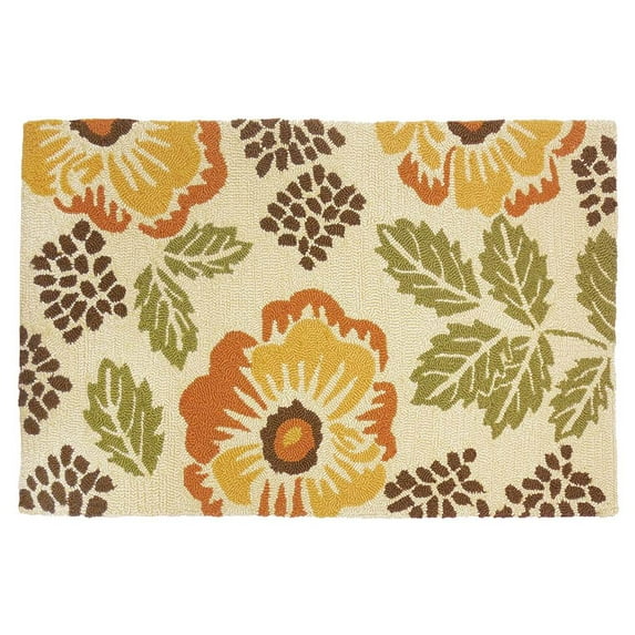 Homefires Sierra Floral Beige Indoor/Outdoor Area Rug