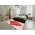 thumbnail image 5 of Ahgly Company Machine Washable Indoor Round Transitional Deep Rose Pink Area Rugs, 4' Round, 5 of 7