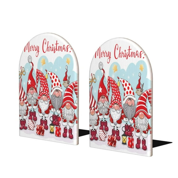Hirioo Christmas for Bookends Decorative Bookends for Shelves for Home or Office, Non-Slip Base
